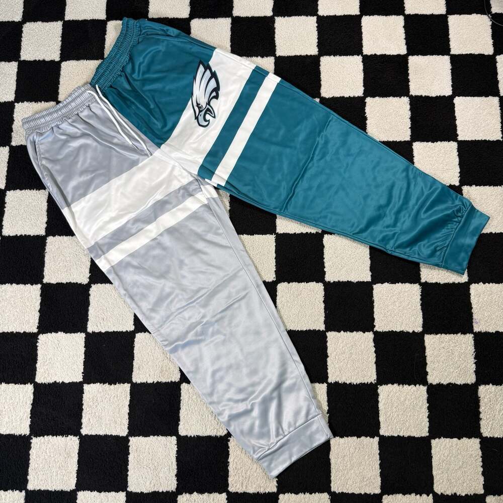 NFL Philadelphia Eagles Two-Tone Split Satin Jogger Sweatpants
